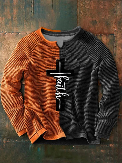 Men's Faith Cross Printed Sweatshirt