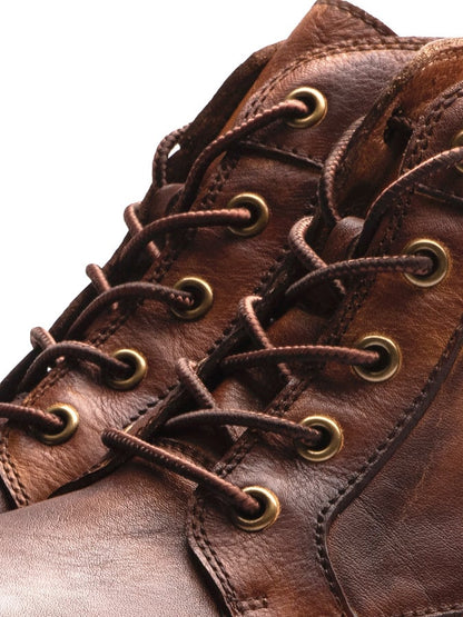 Men's Casual Retro American Flag Element High-Top Embroidered Retro Wide-Toe Western Cowboy Boots