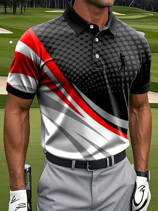 Men's Casual Contrast Color Polo Shirt