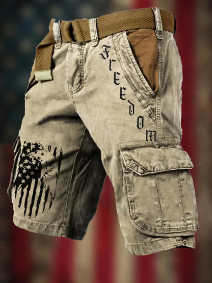 Men's Independence Day Freedom Print Casual Pockets Shorts