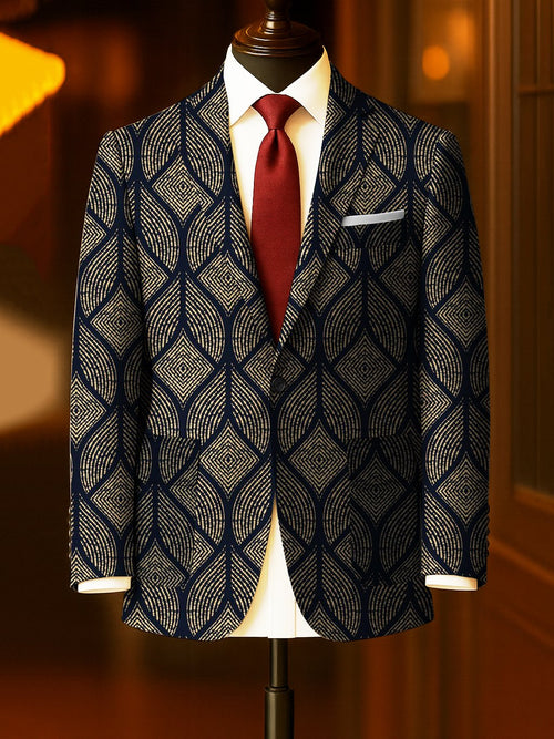 Men's Business Casual Large Pocket Plaid Blazers