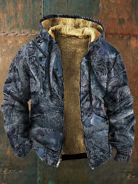Men's Vintage Camouflage Fleece Zipper Jacket