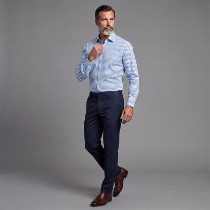 Four-Way Stretch Casual Checkered Shirt