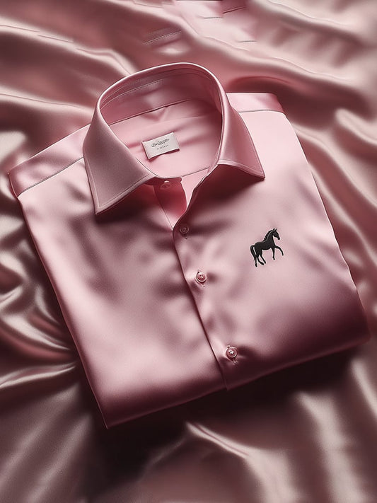 Men's Satin Luxe Long Sleeve Button Down Shirt