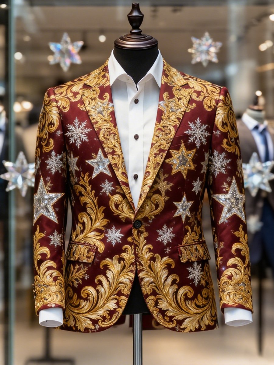 Men's Business Casual Christmas Suit Outerwear