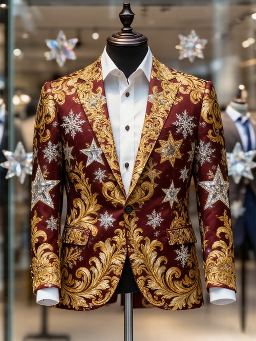 Men's Business Casual Christmas Suit Outerwear