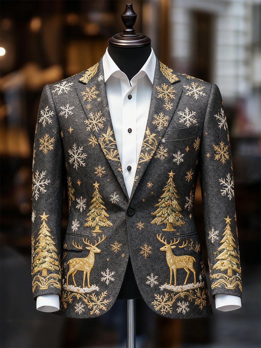 Men's Business Casual Christmas Suit Outerwear