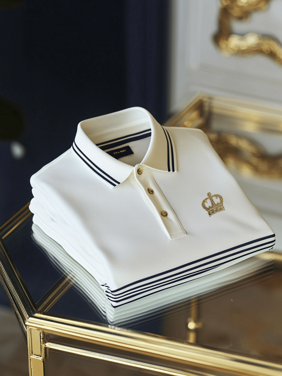Men's Business Casual Badge Button Short Sleeve Polo Shirt