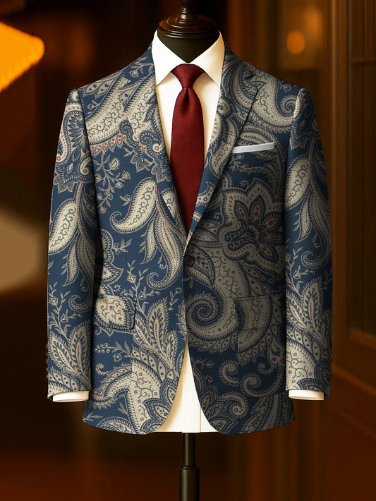 Men's Business Casual Large Pocket Plaid Blazers