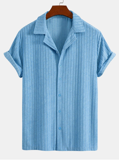 Striped Terry Cuban Shirt