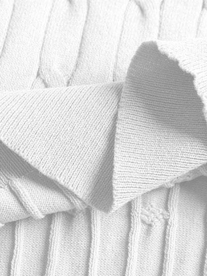 Twisted Jacquard Zipper Knit Polo