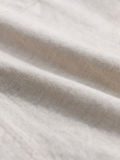 Long Sleeve Linen Cotton Stand Collar Shirt With Pocket