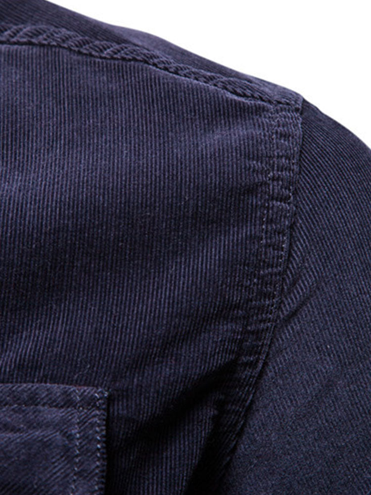 Regular Fit Cotton Corduroy Shirt With Pockets
