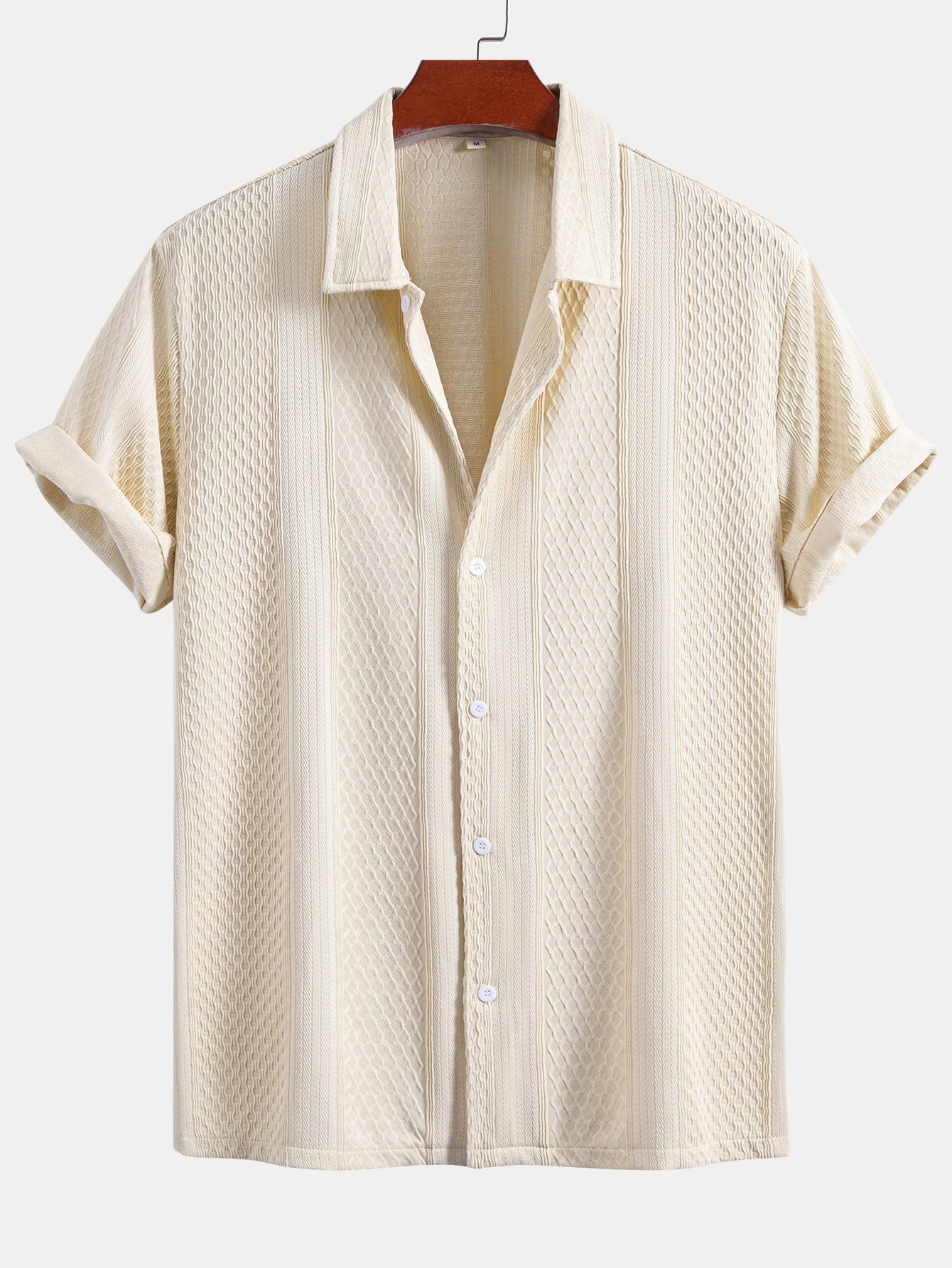 Geometric Jacquard Button Up Shirt