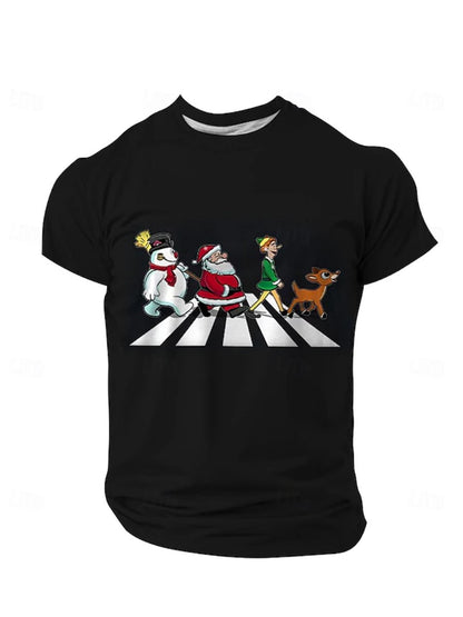 Men's Casual Retro Christmas Print T-shirt
