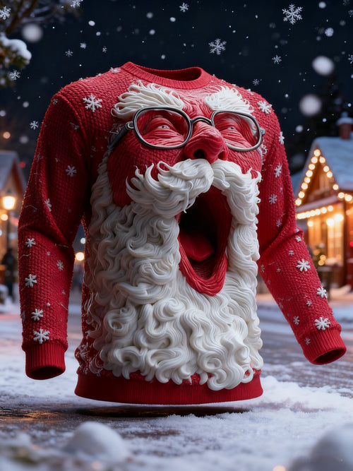 Men's Casual Print Ugly Christmas Sweater