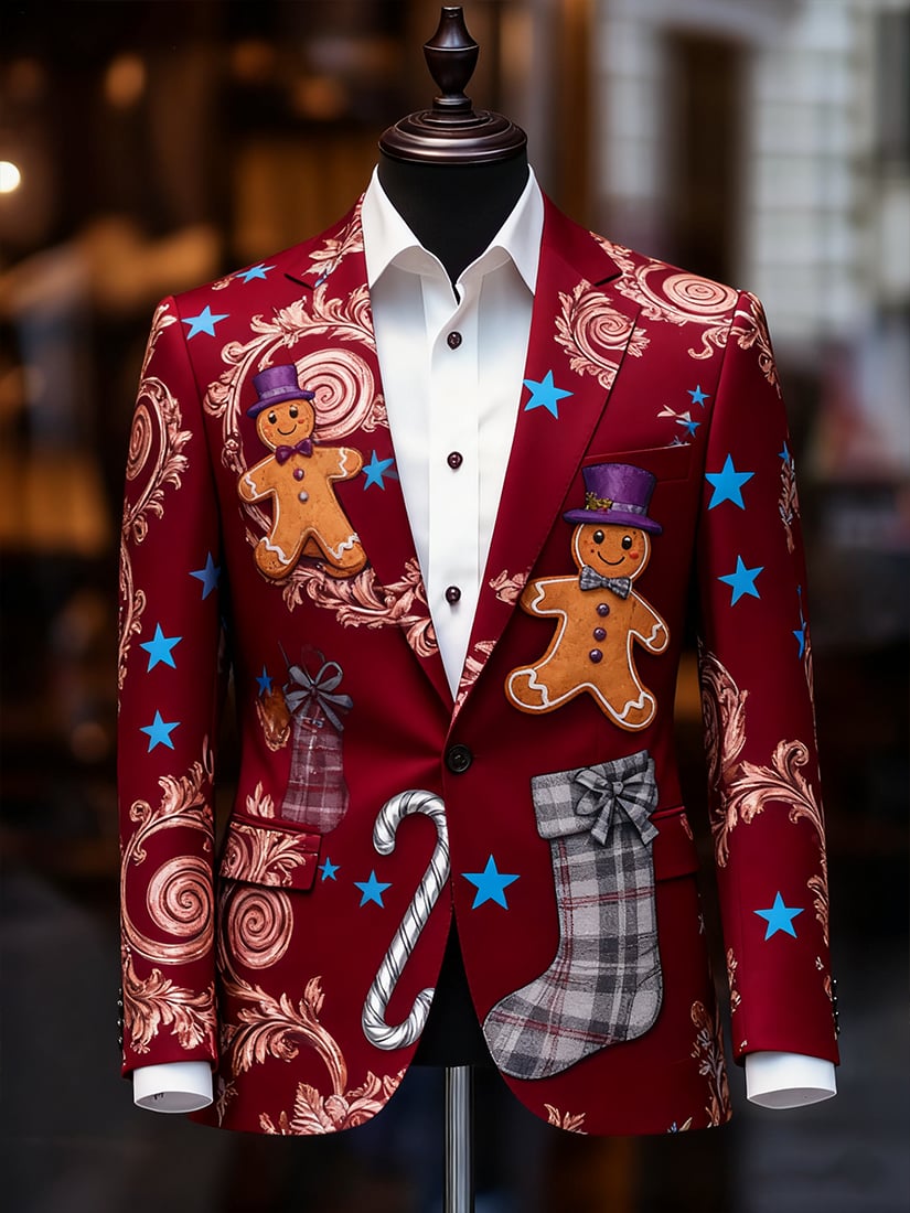 Men's Business Casual Christmas Suit Outerwear