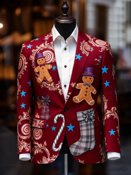 Men's Business Casual Christmas Suit Outerwear