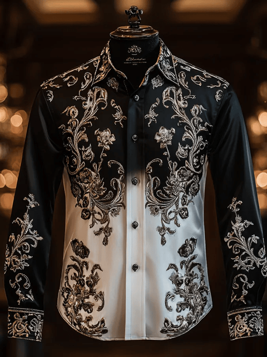 Men's Elegant Romantic Striped Long Sleeve Shirt