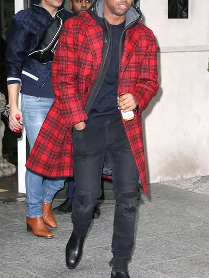 Men's Casual Printed Woolen Coat