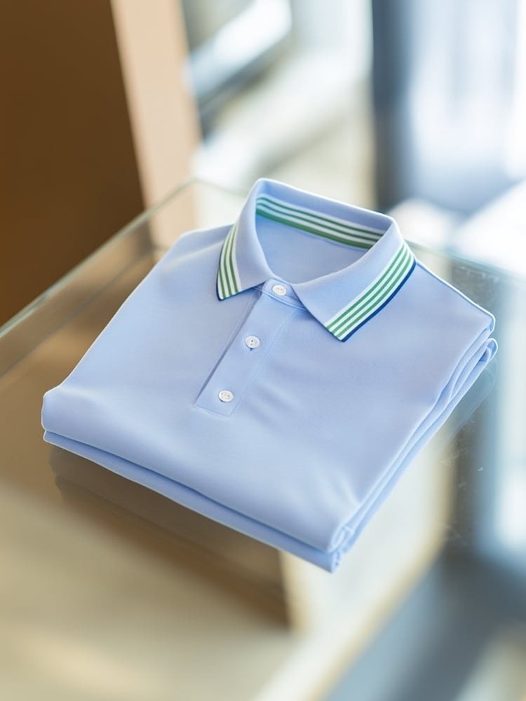 Men's Business Casual Logo Button Short Sleeve Polo Shirt