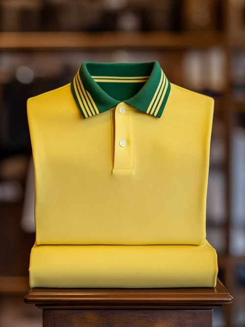 Men's Classic Business Logo Button Short Sleeve Polo Shirt