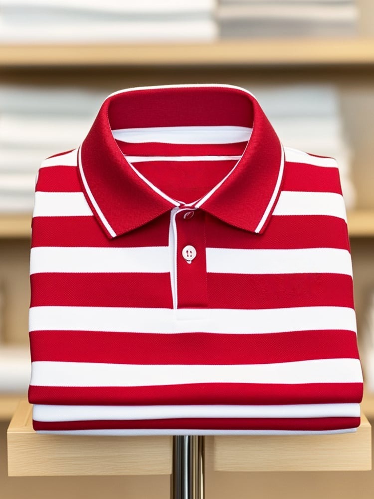 Men's Classic Business Logo Button Short Sleeve Polo Shirt