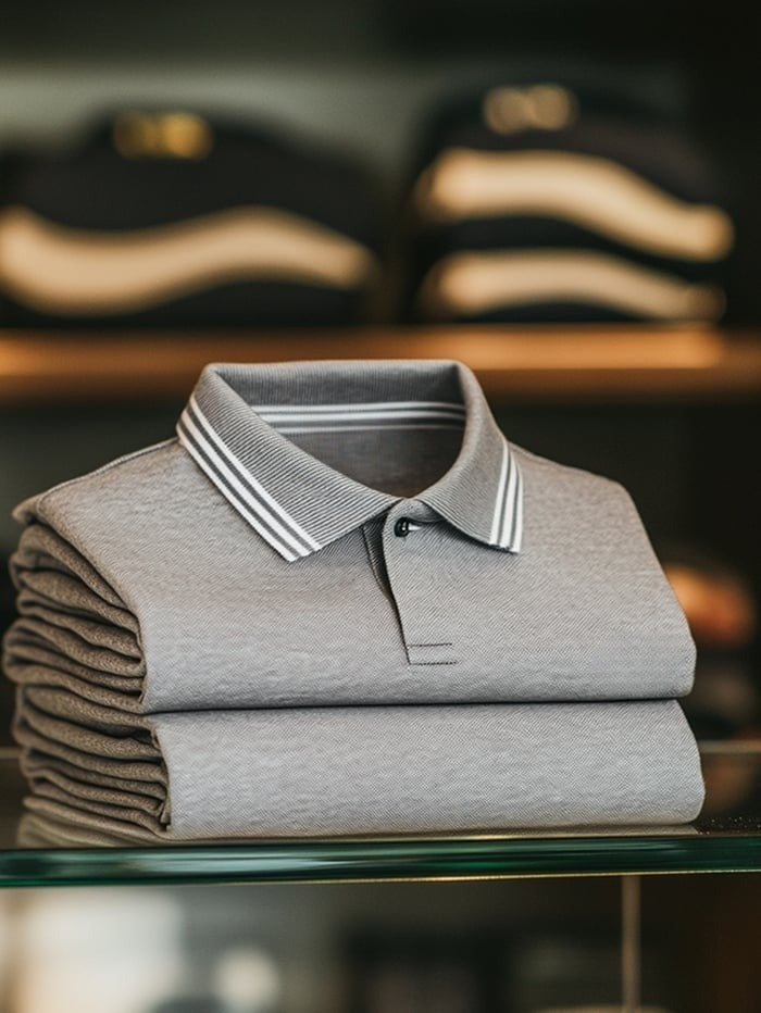 Men's Classic Business Logo Button Short Sleeve Polo Shirt