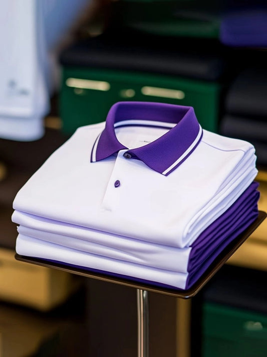Men's Business Casual Logo Button Short Sleeve Polo Shirt
