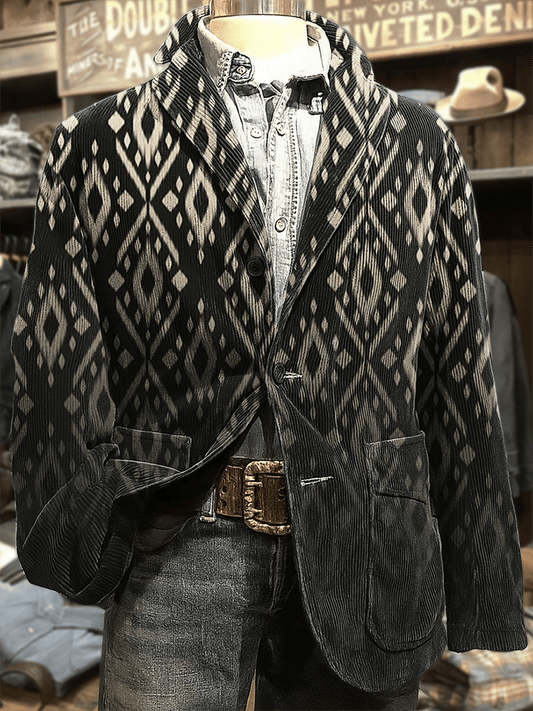 Men's Aztec Art Print Casual Coat