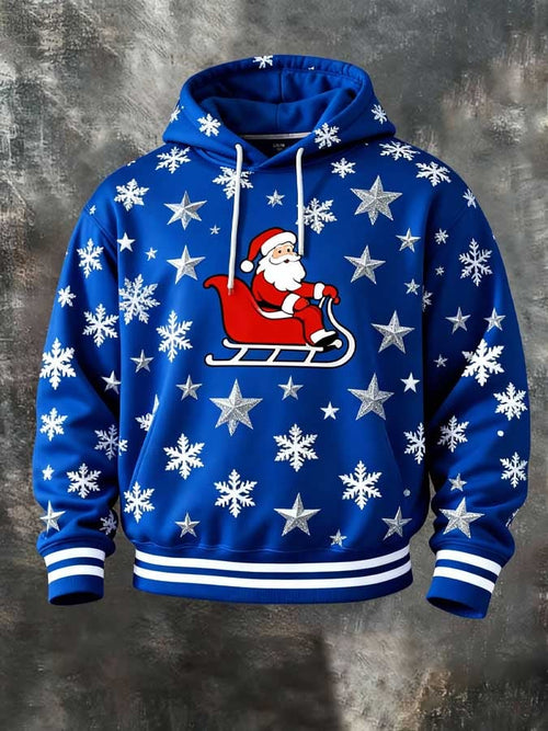 Vintage Christmas Snowflake Print Hoodie