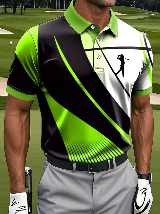Men's Casual Contrast Color Polo Shirt