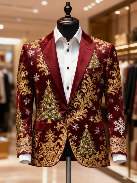 Men's Business Casual Christmas Suit Outerwear