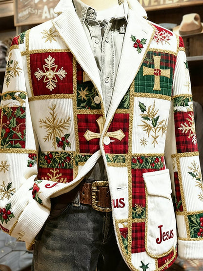 Men'S Casual Printed Suit Jacket