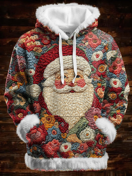 Men's Christmas Print Warm Hooded Sweatshirt