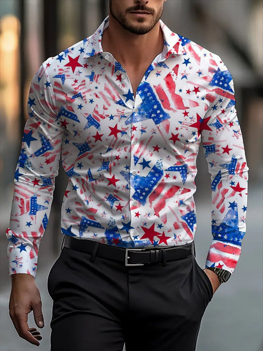 Men's Business Casual Striped Long Sleeve Shirt