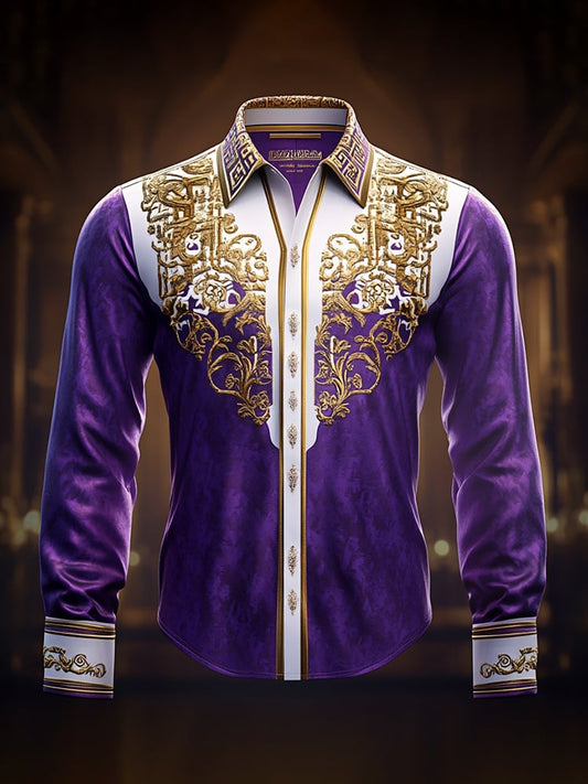 Men's Satin Luxe Long Sleeve Button Down Shirt