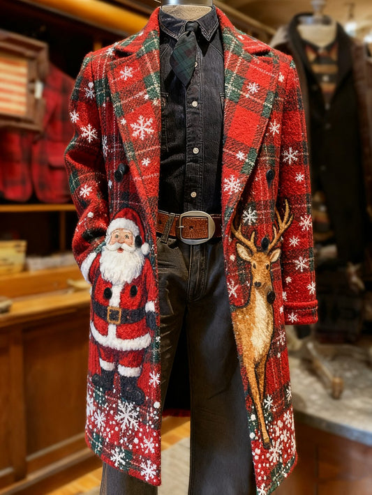 Men's Vintage Christmas Party Tweed Coat