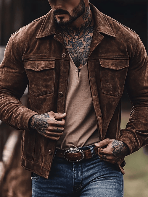 Men's Outdoor Vintage Sports Pocket Jacket