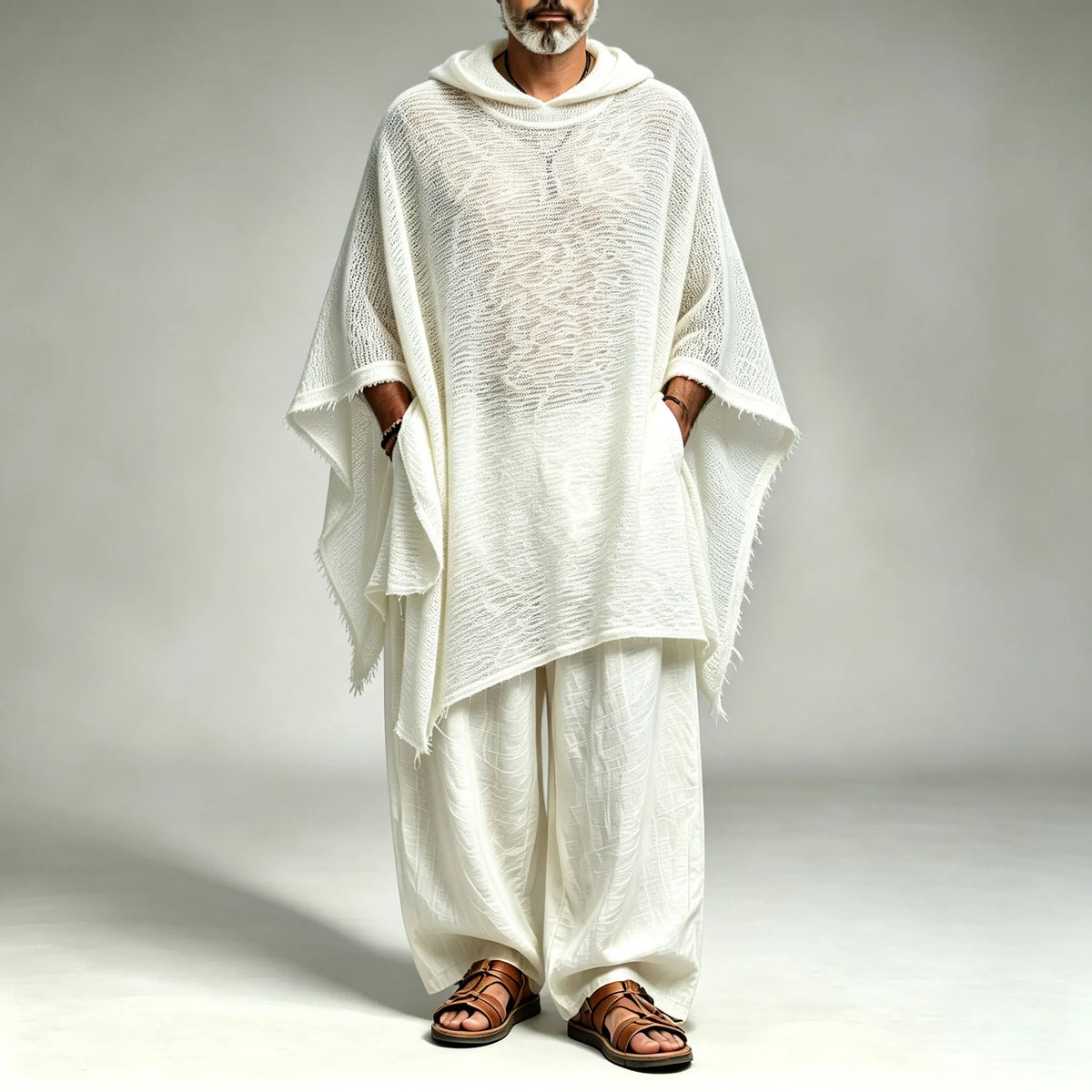 Men's Casual Hooded Tunic Cape
