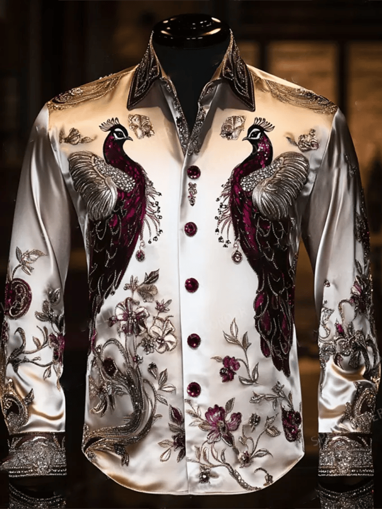 Men's Satin Luxe Long Sleeve Button Down Shirt
