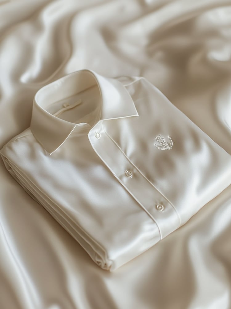 Men's Business Casual Logo Lapel Short Sleeve Shirt