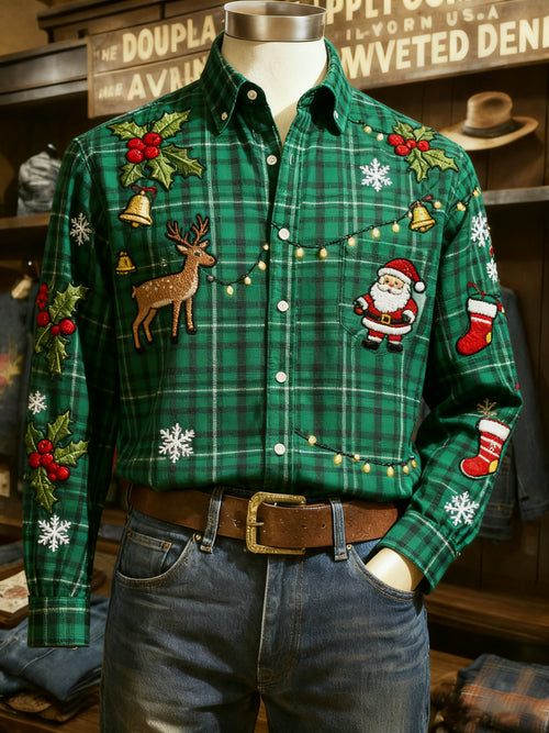 Men's Casual Christmas Long Sleeve Shirt