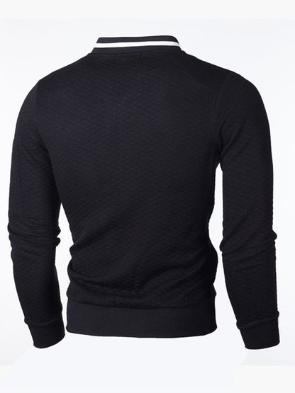 Men'S Casual Plaid Cardigan Sweatshirt