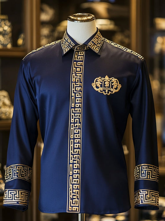 Men's Satin Luxe Long Sleeve Button Down Shirt