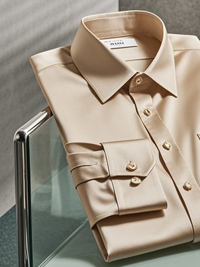 Men's Gradient Lapel Long Sleeve Shirt