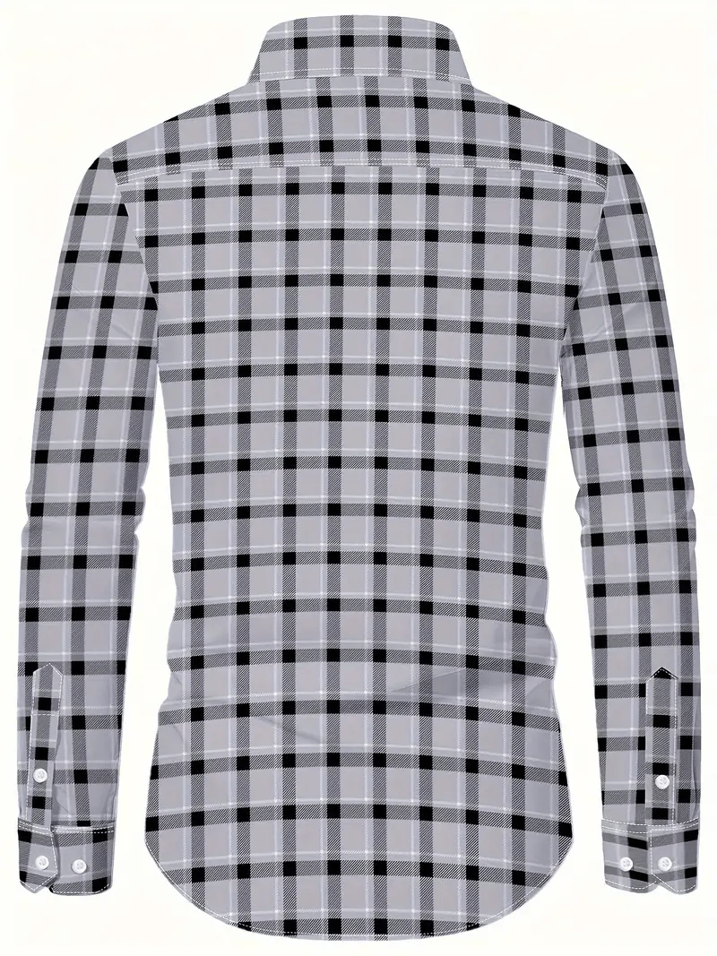 Men's Business Casual Striped Long Sleeve Shirt