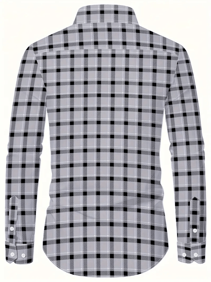 Men's Business Casual Striped Long Sleeve Shirt