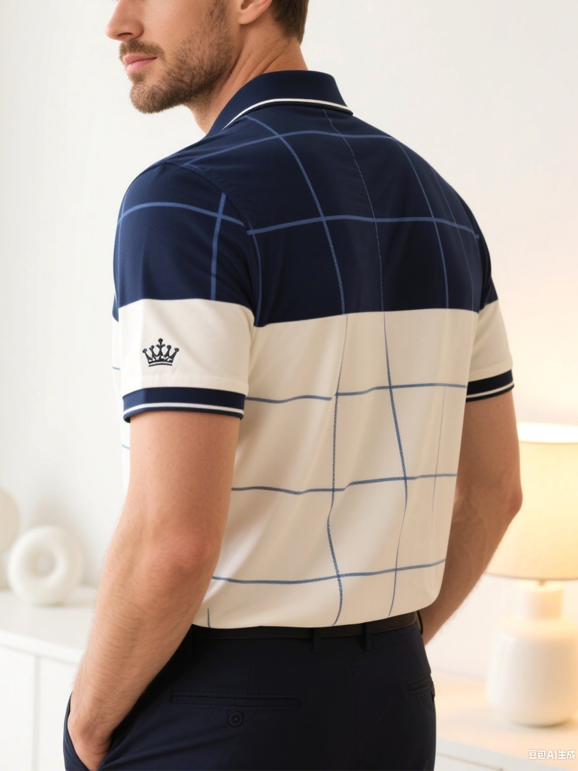 Men's Business Casual Button Short Sleeve Polo Shirt