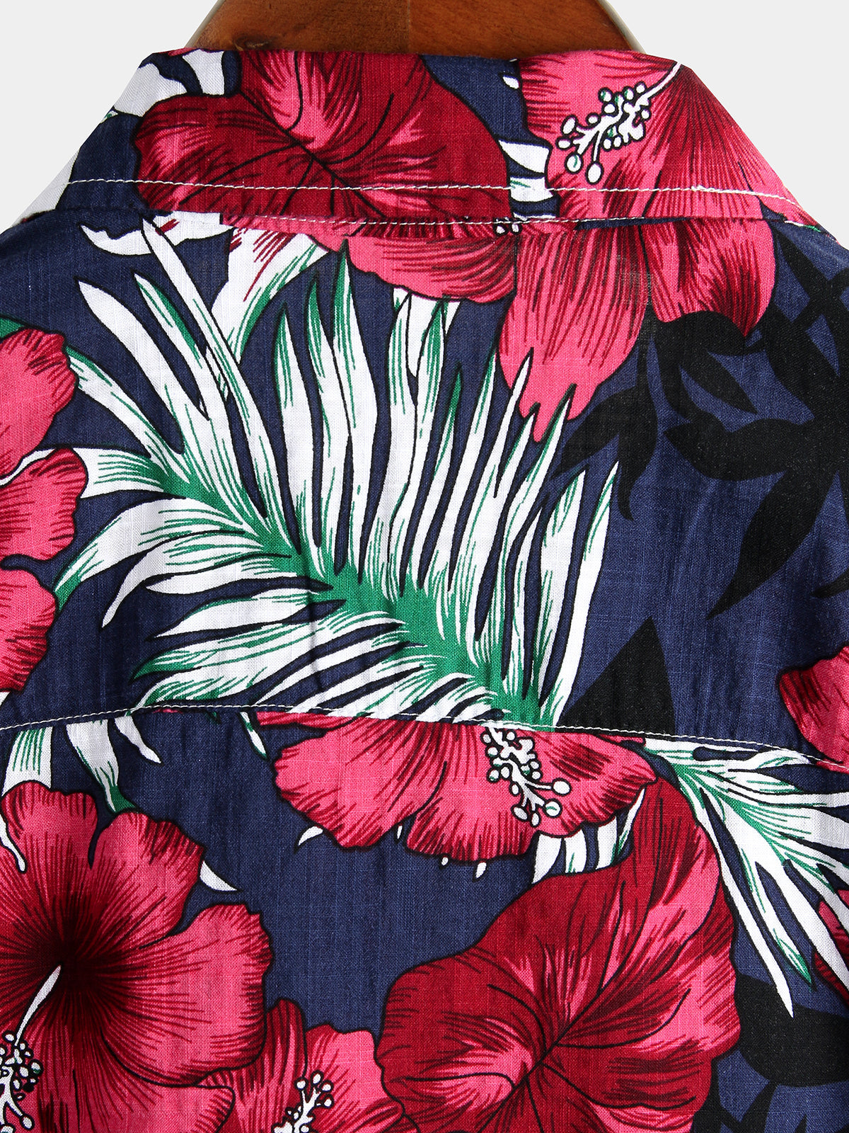 Men's Flower Tropical Hawaii Cotton Short Sleeve Shirt